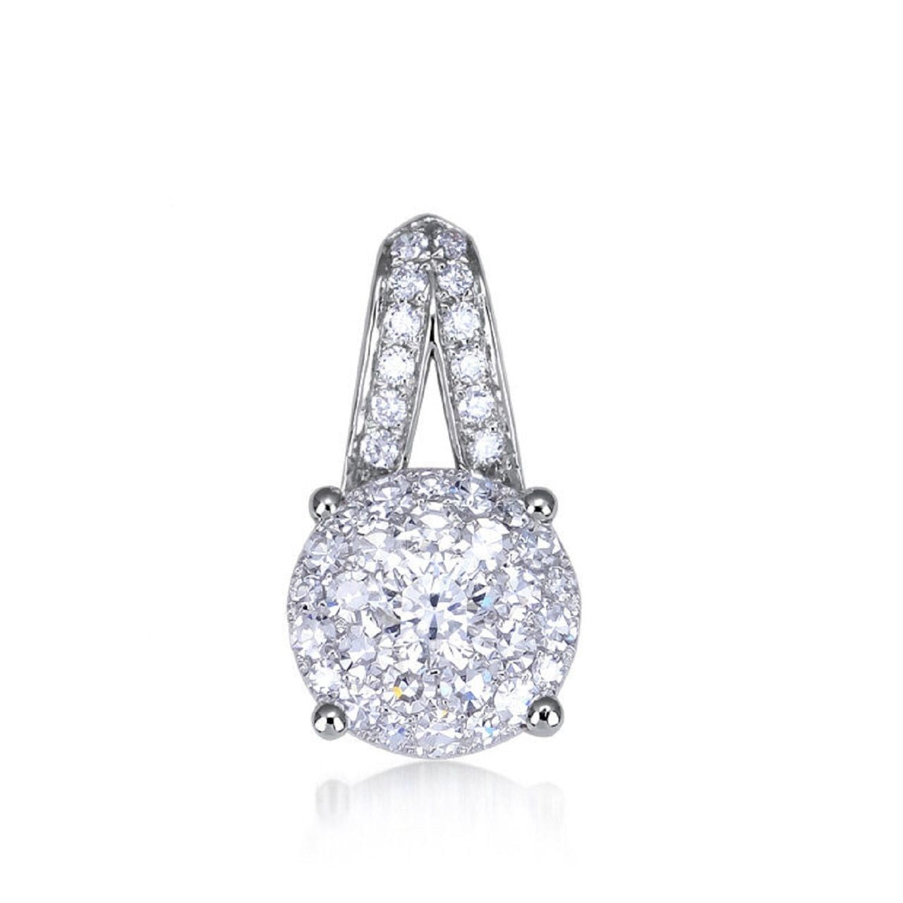 0.66 ctw Natural Diamonds | Color: F | Clarity: VS | 18k White Gold Pendant.