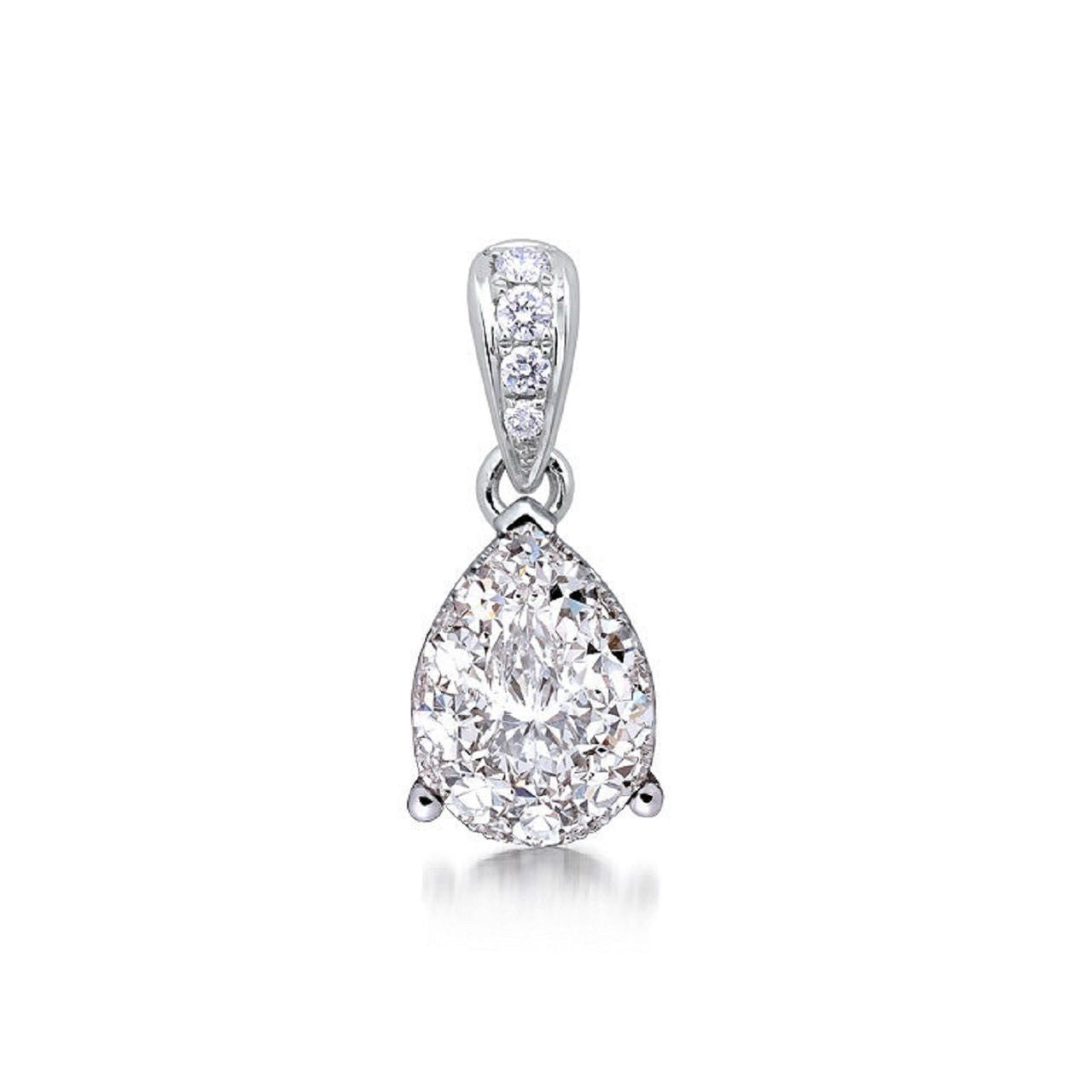 0.44 ctw Natural Diamonds | Color: F | Clarity: VS | 18k White Gold Pendant.