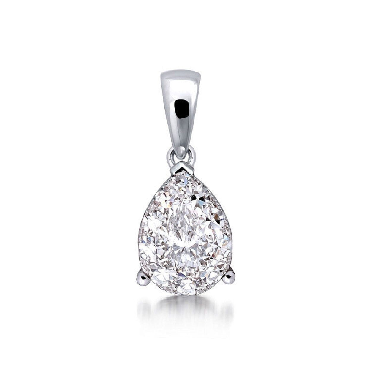 0.60 ctw Natural Diamonds | Color: F | Clarity: VS | 18k White Gold Pendant.