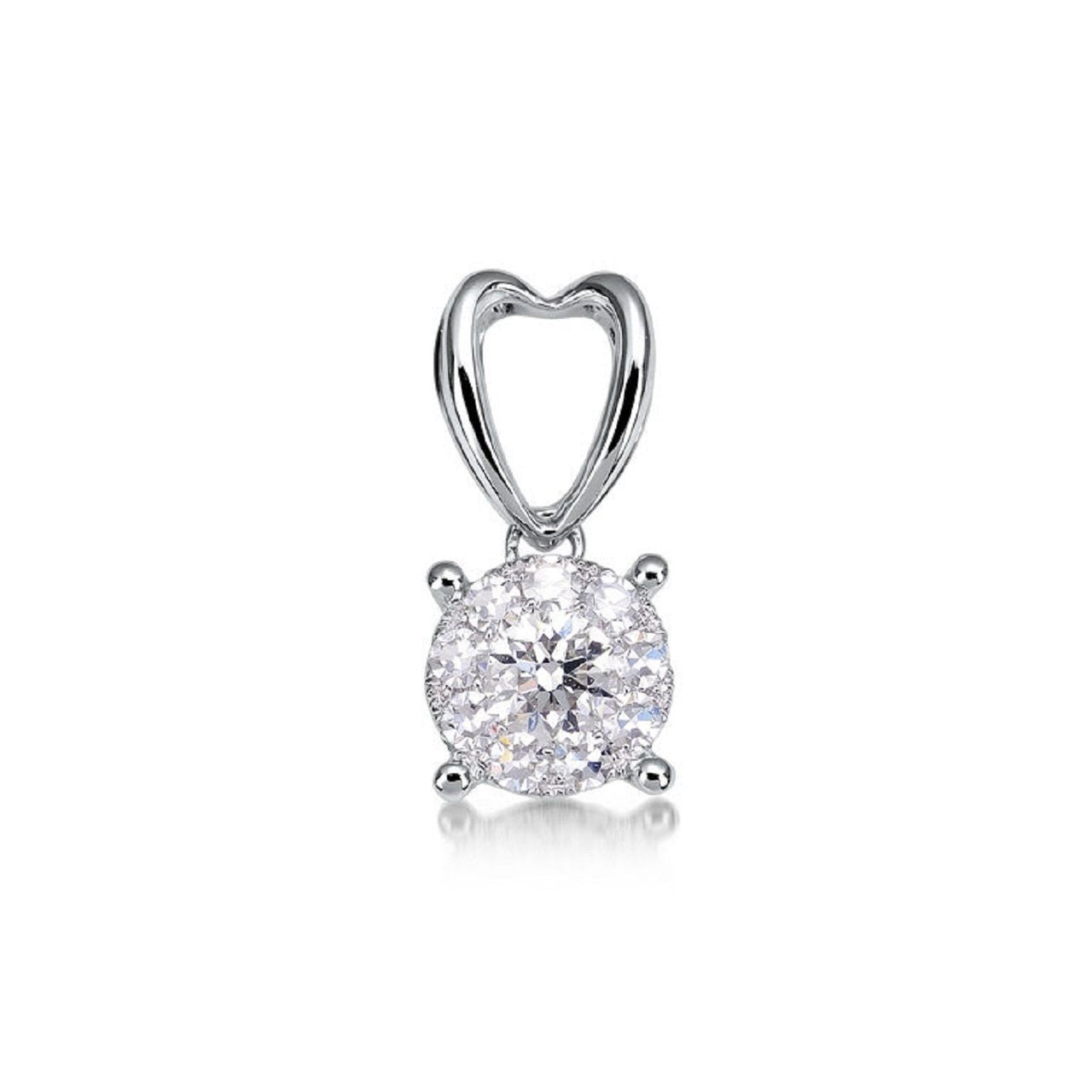 0.30 ctw Natural Diamonds | Color: F | Clarity: VS | 18k White Gold Pendant.