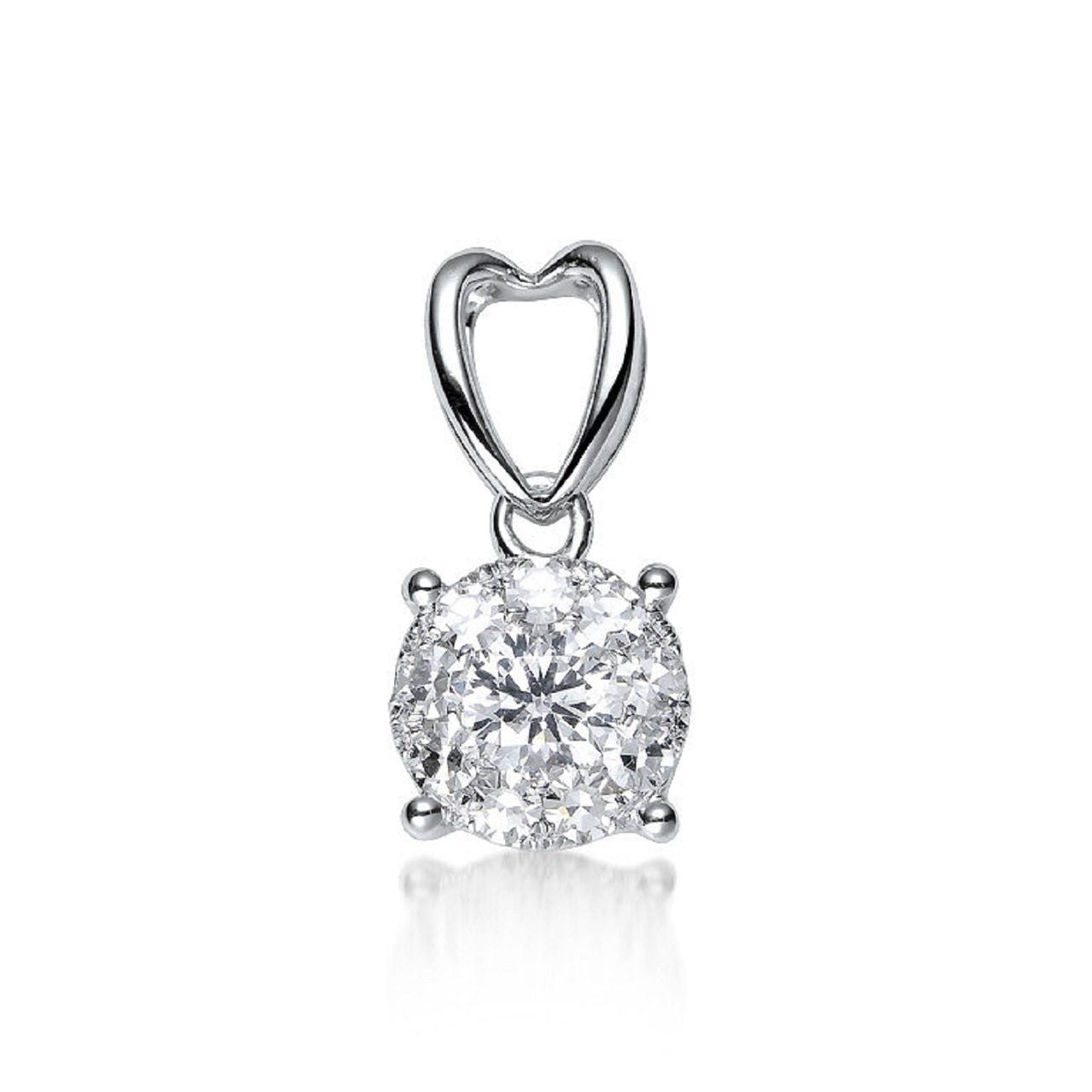 0.50 ctw Natural Diamonds | Color: F | Clarity: VS | 18k White Gold Pendant.