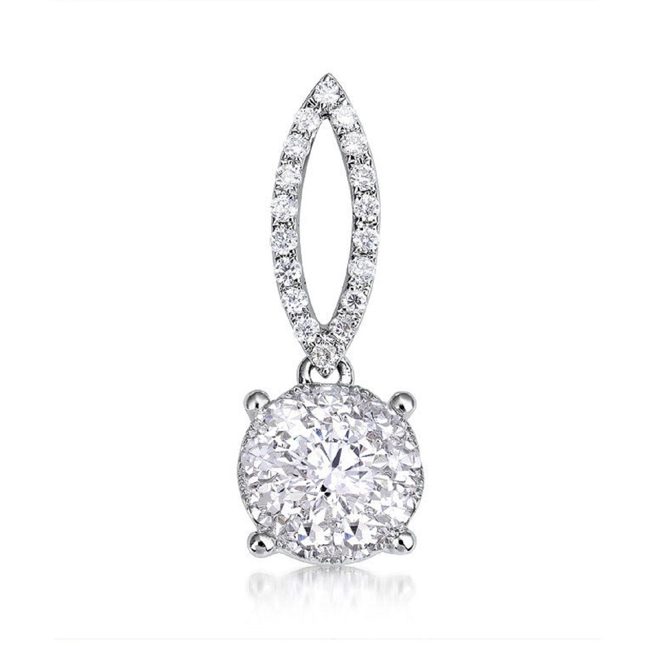 0.70 ctw Natural Diamonds | Color: F | Clarity: VS | 18k White Gold Pendant.