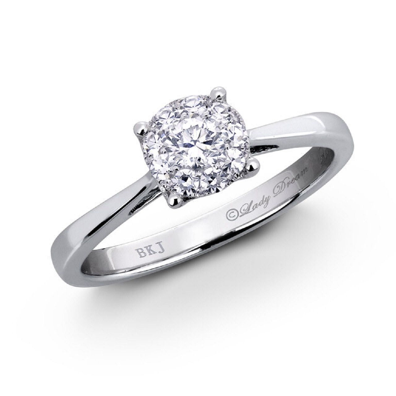 0.34 ctw Natural Diamonds | Color: F | Clarity: VS | 18k White Gold Ring