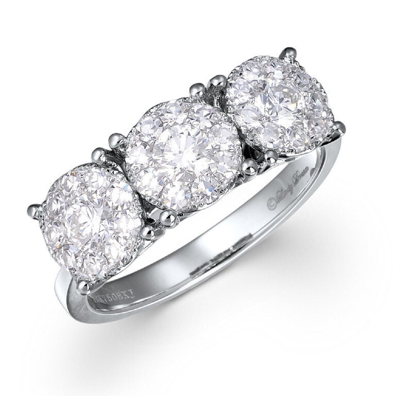 1.50 ctw Natural Diamonds | Color: F | Clarity: VS | 18k White Gold Ring