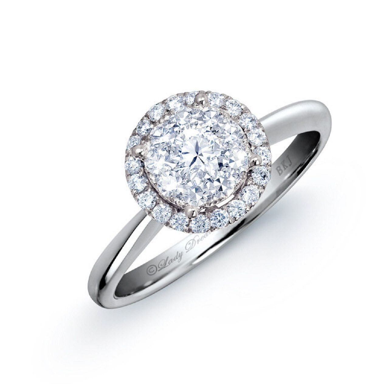 0.57 ctw Natural Diamonds | Color: F | Clarity: VS | 18k White Gold Ring