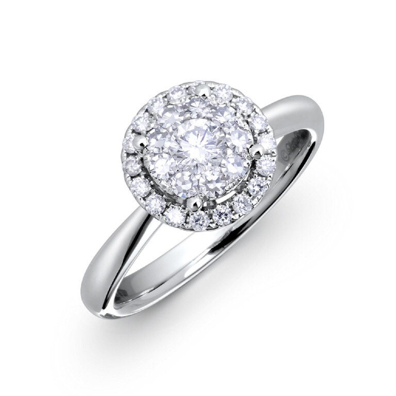 0.67 ctw Natural Diamonds | Color: F | Clarity: VS | 18k White Gold Ring