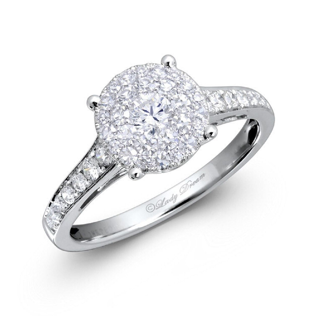0.86 ctw Natural Diamonds | Color: F | Clarity: VS | 18k White Gold Ring