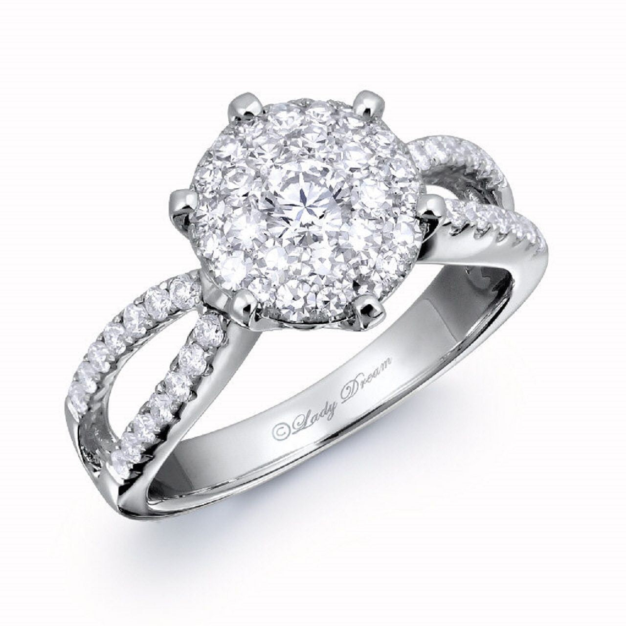 1.18 ctw Natural Diamonds | Color: F | Clarity: VS | 18k White Gold Ring