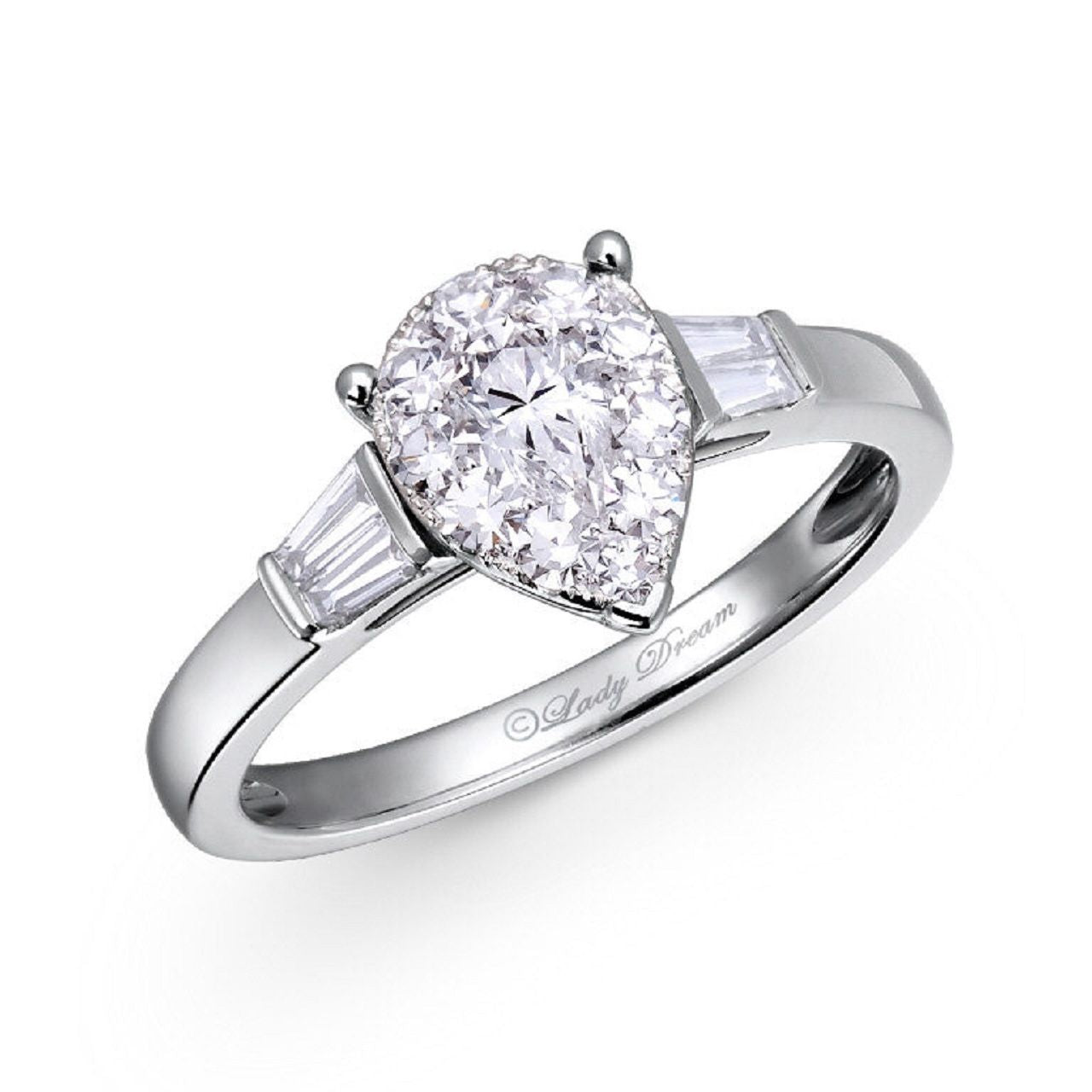 0.76 ctw Natural Diamonds | Color: F | Clarity: VS | 18k White Gold Ring
