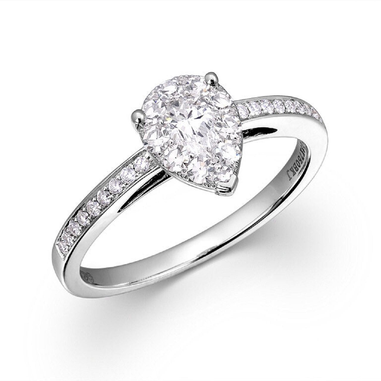 0.49 ctw Natural Diamonds | Color: F | Clarity: VS | 18k White Gold Ring