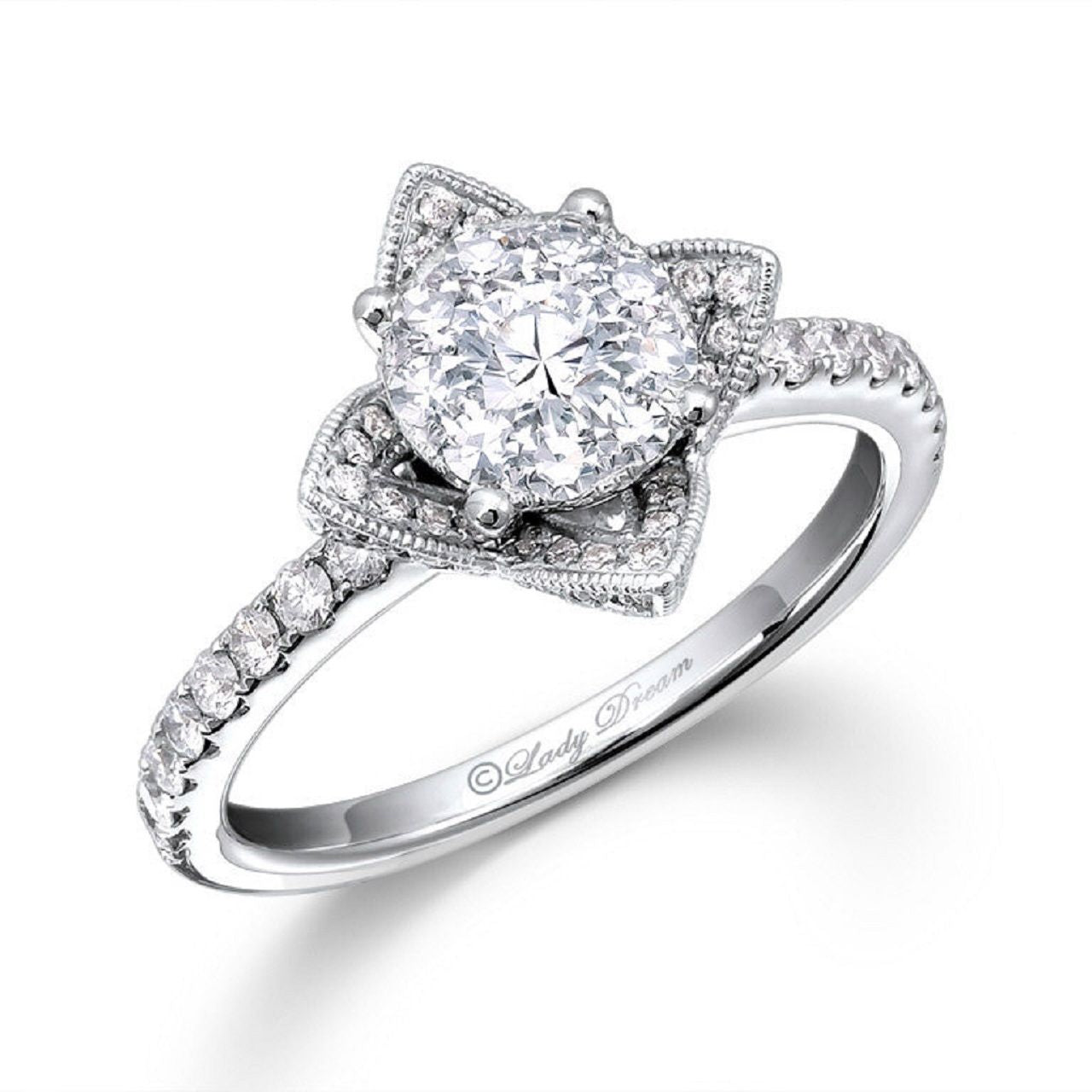 1.00 ctw Natural Diamonds | Color: F | Clarity: VS | 18k White Gold Ring
