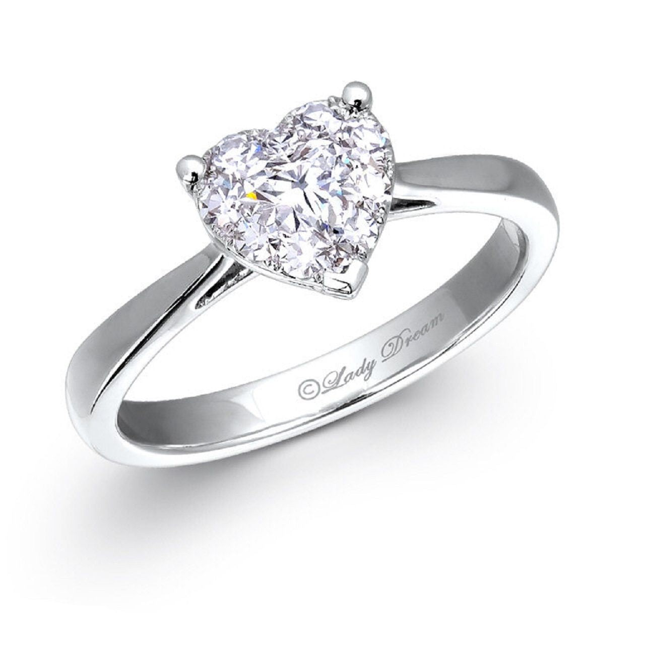 0.60 ctw Natural Diamonds | Color: F | Clarity: VS | 18k White Gold Ring