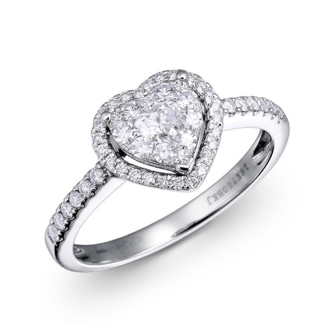 0.60 ctw Natural Diamonds | Color: F | Clarity: VS | 18k White Gold Ring