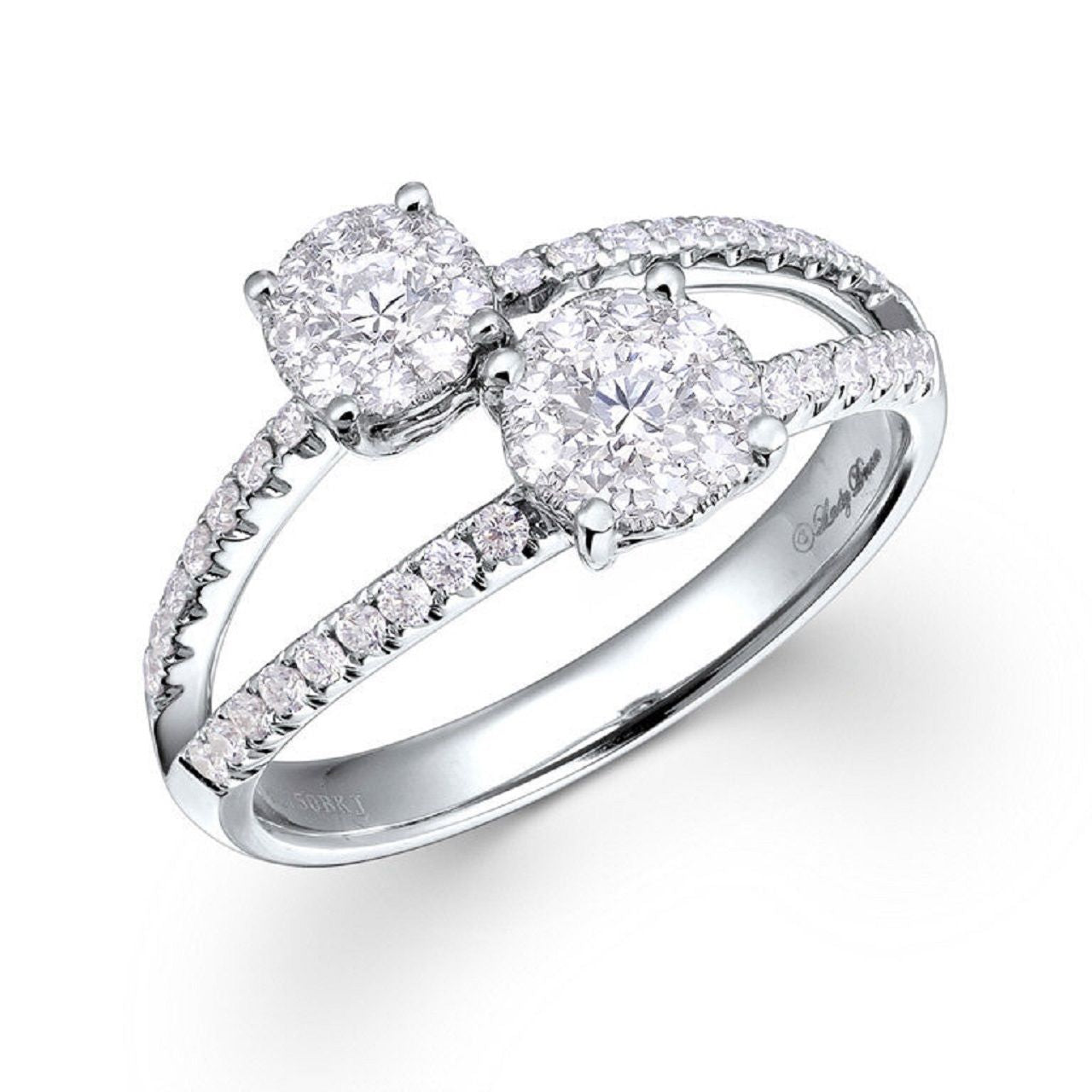 0.76 ctw Natural Diamonds | Color: F | Clarity: VS | 18k White Gold Ring