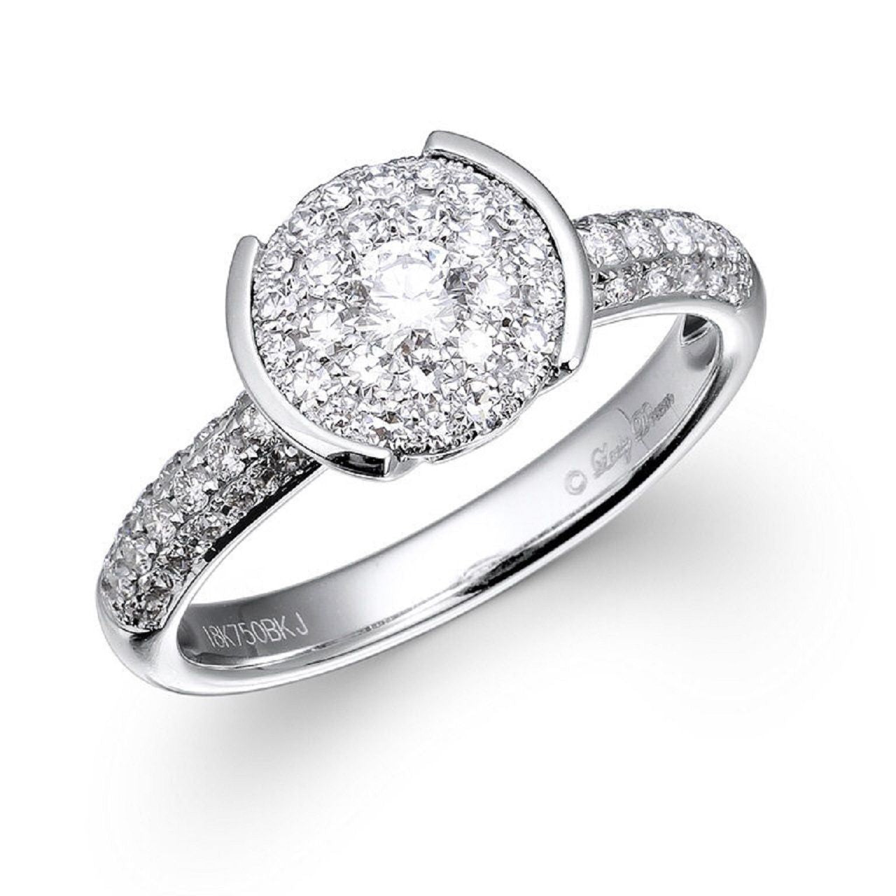 18K WHITE GOLD RING F COLOR VS QUALITY D-1.37