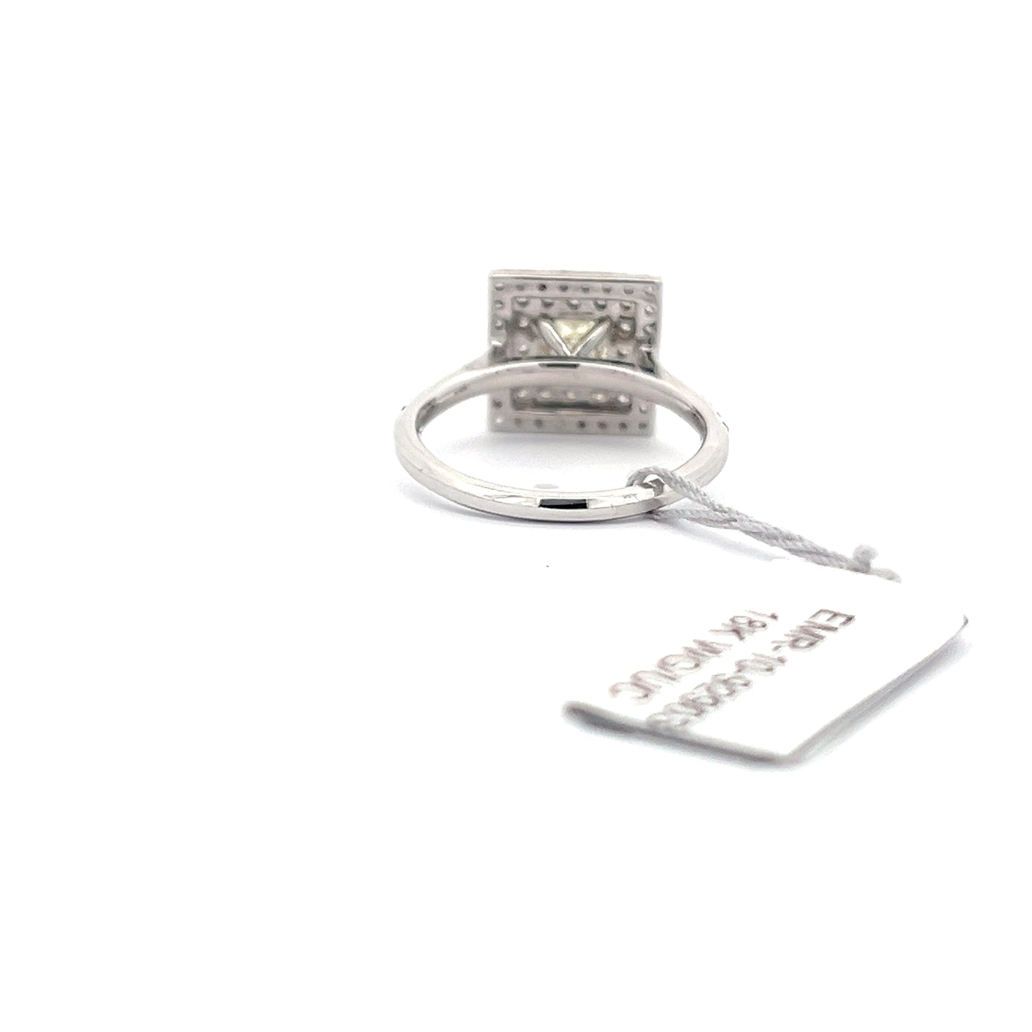 0.98ct Natural Princess-Cut Center Diamond & 0.64ct Natural Side Diamonds Ring | 18K WG