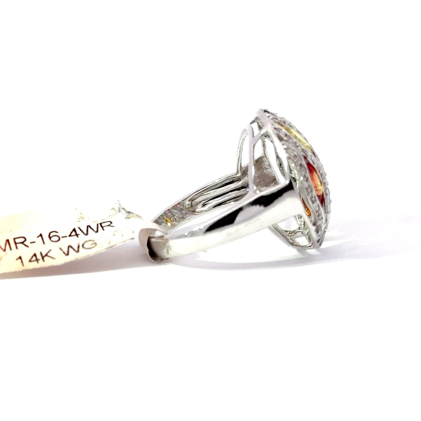 2.40ct Natural Oval Multi-Color Sapphires (7 pcs) & 0.56ct Natural Diamonds Ring | 14K WG