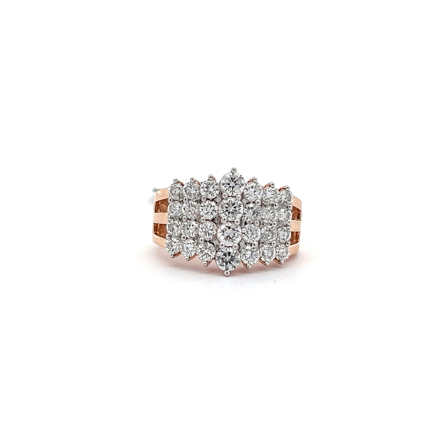 14K ROSE GOLD | 2.00 CTW NATURAL DIAMONDS RING.