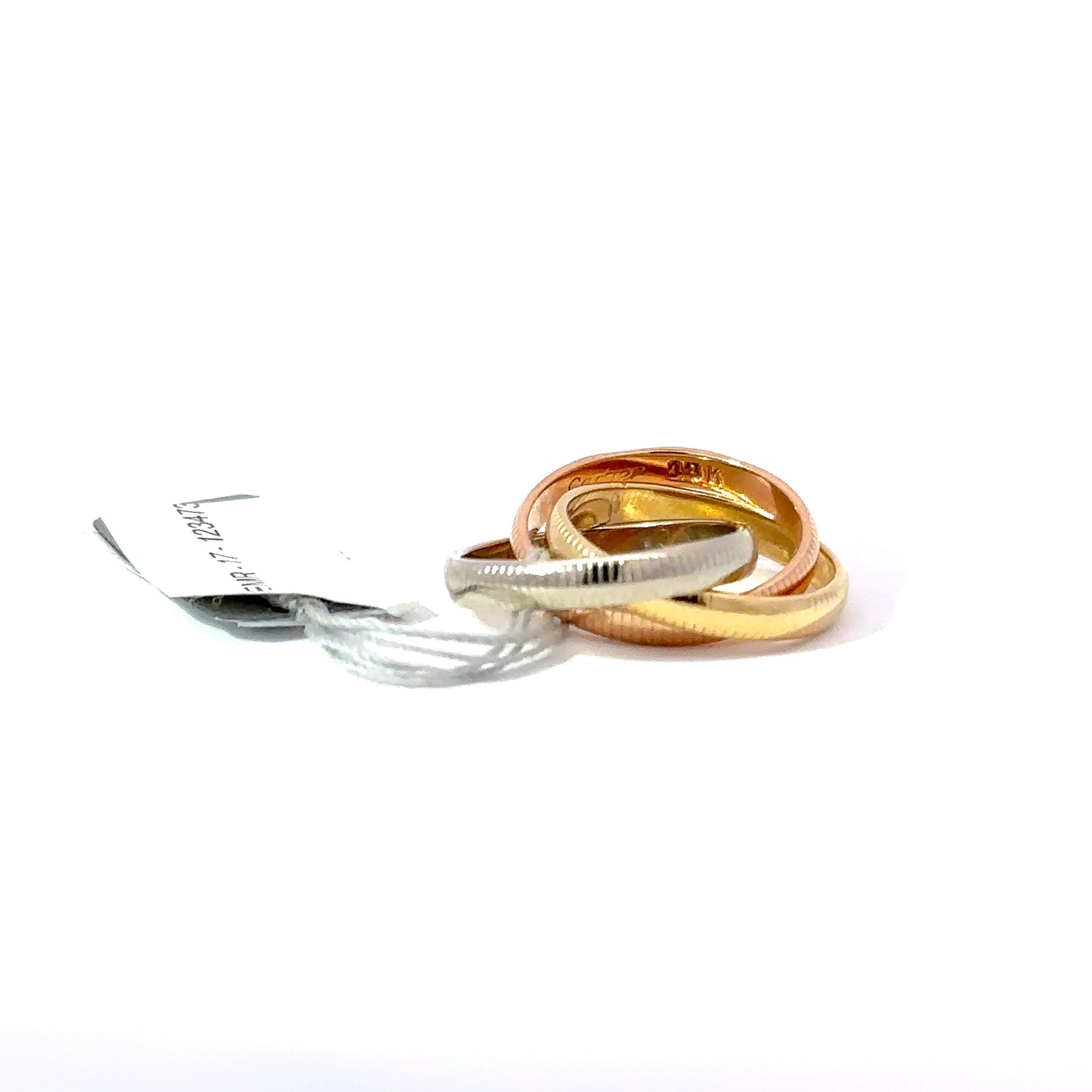 18K Y/W/R Gold Interlocking Trinity Band Ring