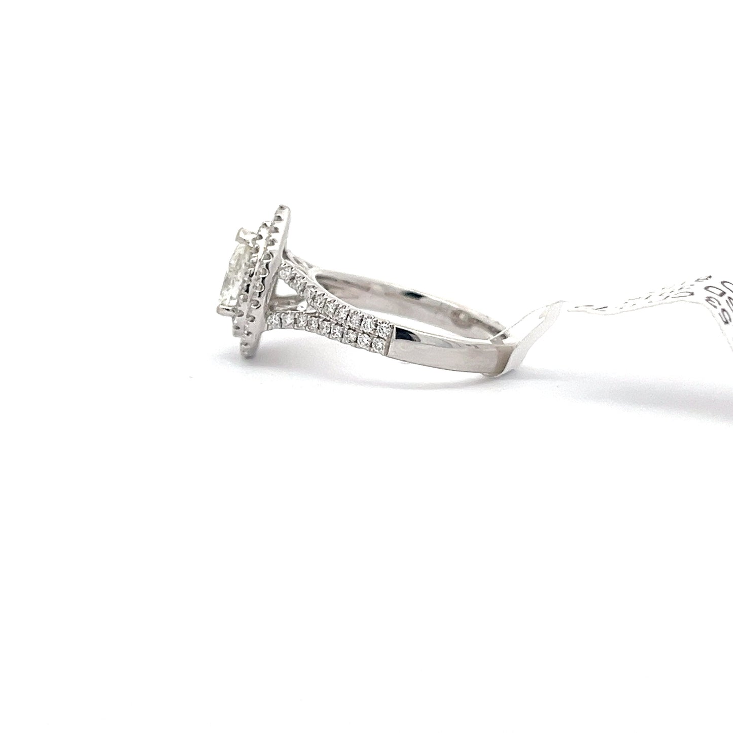 1.25ctw Natural Diamond Ring | 0.72ct Pear Center | 18K White Gold | 5.5 Gram.