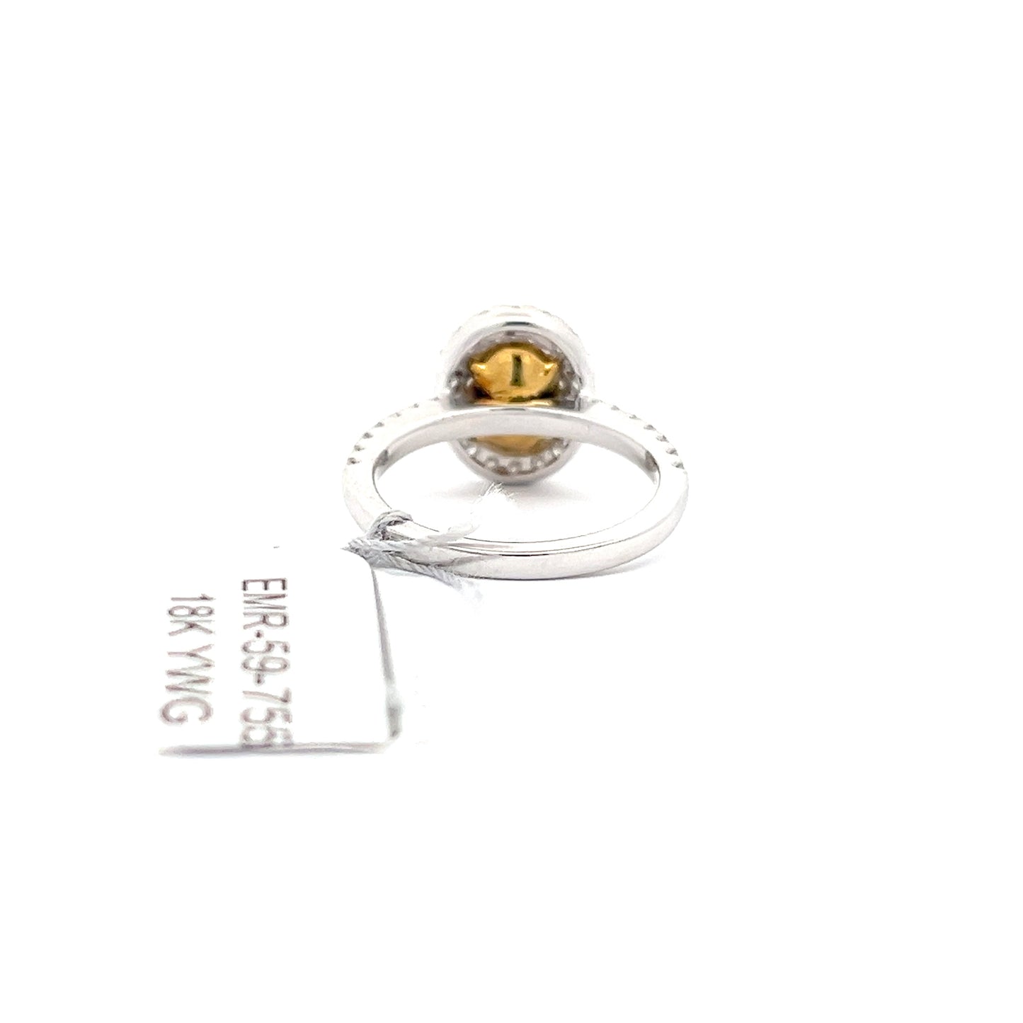 2.07ct Center Yellow Natural Diamond Ring | 0.63 ct Side Diamonds | 18k YWG