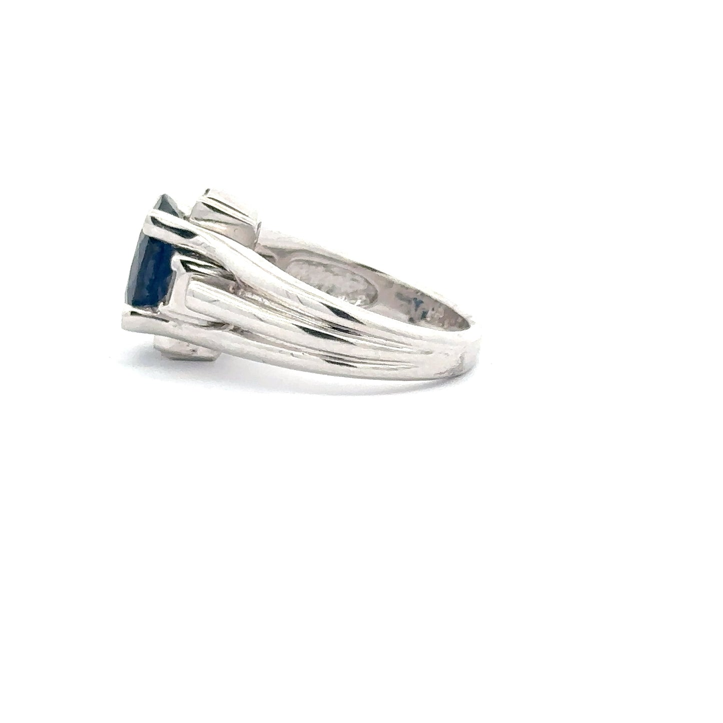 3.06ct Natural Oval Sapphire Diamonds & 0.28ct Natural Diamond Ring | 18K WG