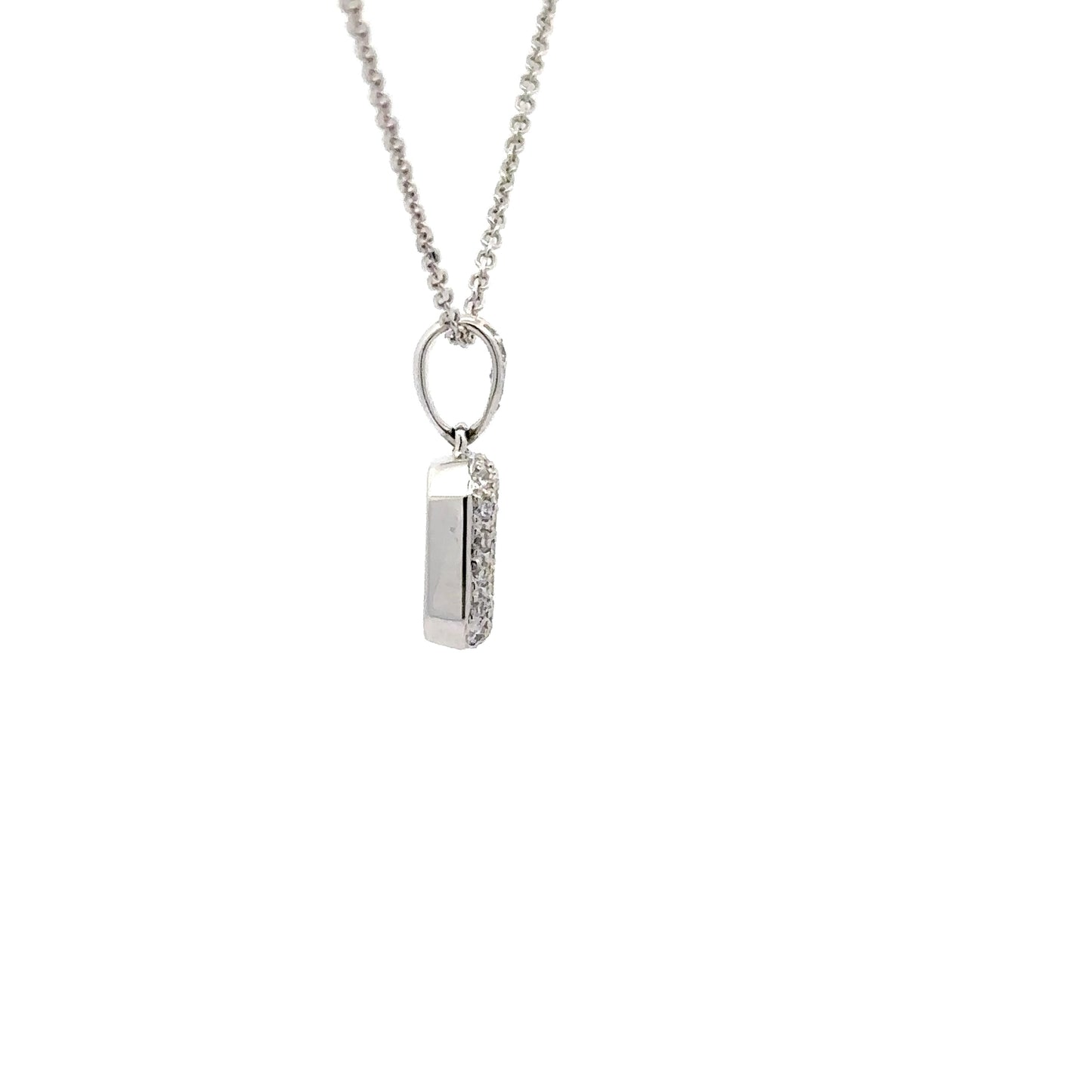 0.54 ctw Natural Diamonds Pendant | 18k White Gold.