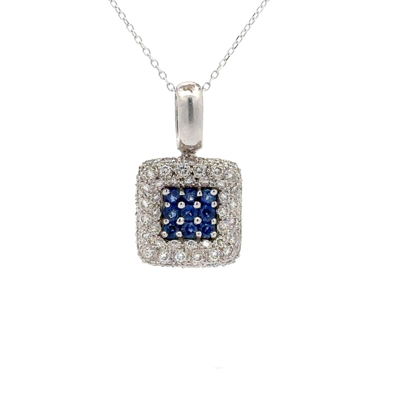 0.38 ct Natural Blue Sapphire | 0.76 ct Natural Diamonds | 18k White Gold