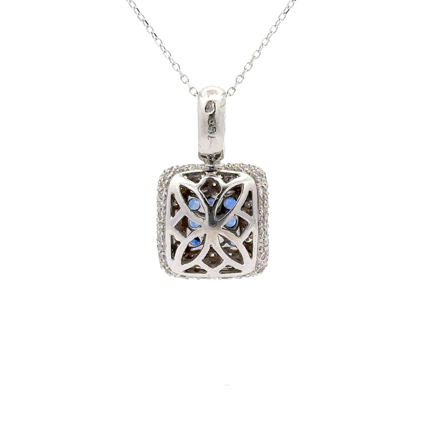 0.38 ct Natural Blue Sapphire | 0.76 ct Natural Diamonds | 18k White Gold