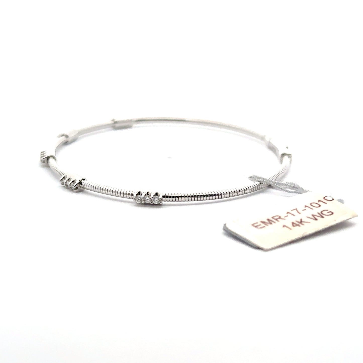 0.25 ctw Flexible Bangle | 14k White Gold.