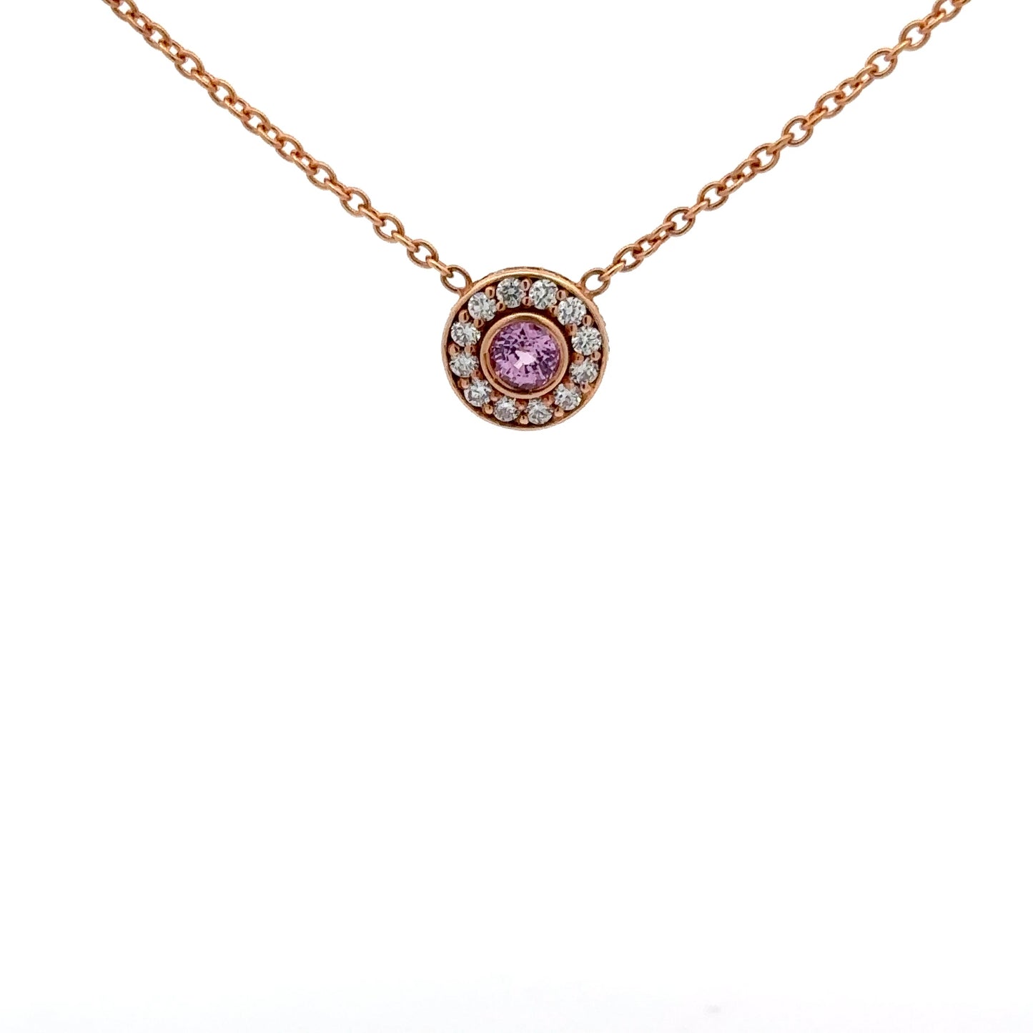 0.55 ct Natural Pink Sapphire | 0.45 ct Natural Diamonds | 14k Rose Gold