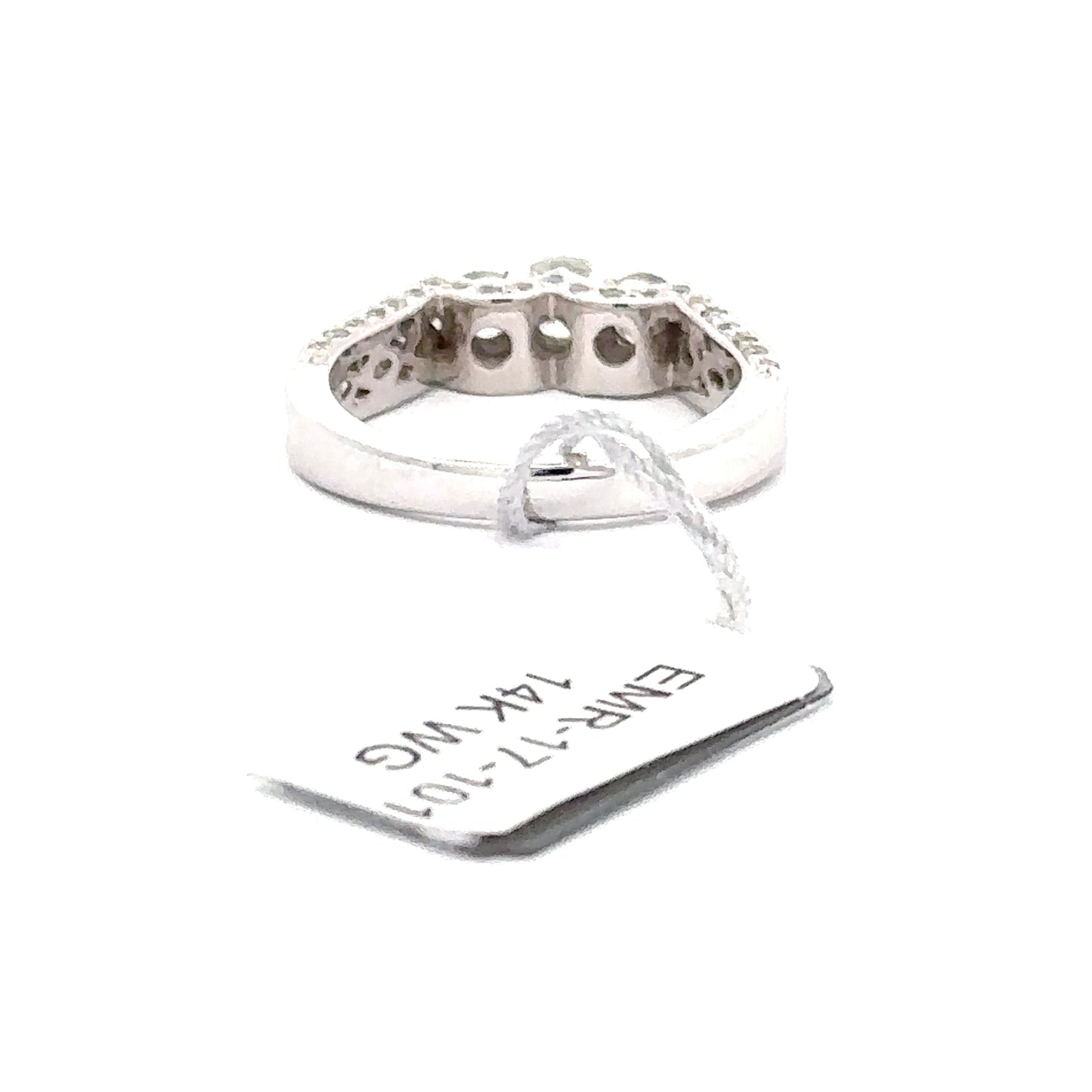 1.03 ctw Natural Diamond Ring | 14k White Gold | "Three Stone Ring"