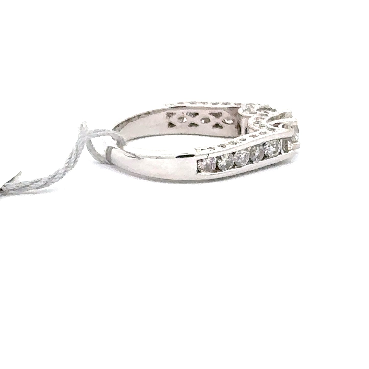 1.03 ctw Natural Diamond Ring | 14k White Gold | "Three Stone Ring"