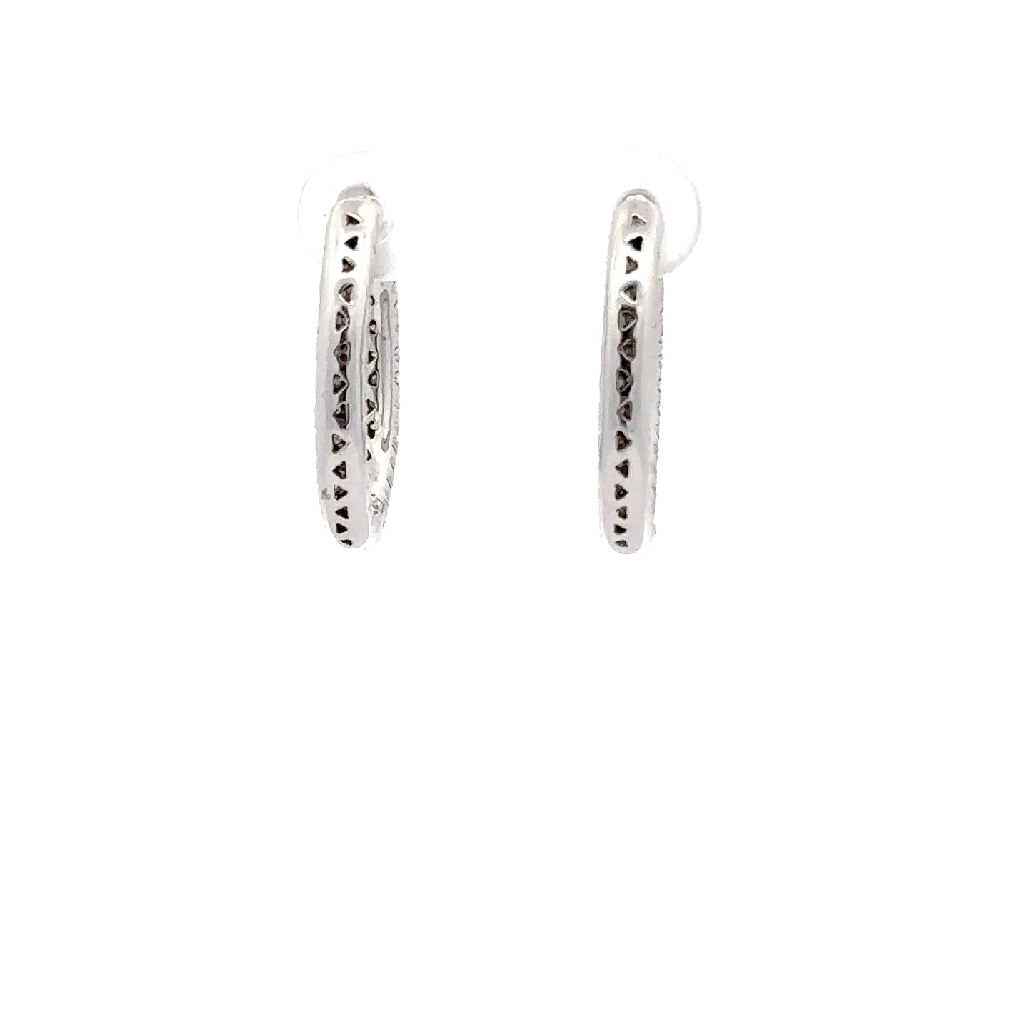 1.06 ctw Natural Diamonds Hoop Earrings | 14k White Gold