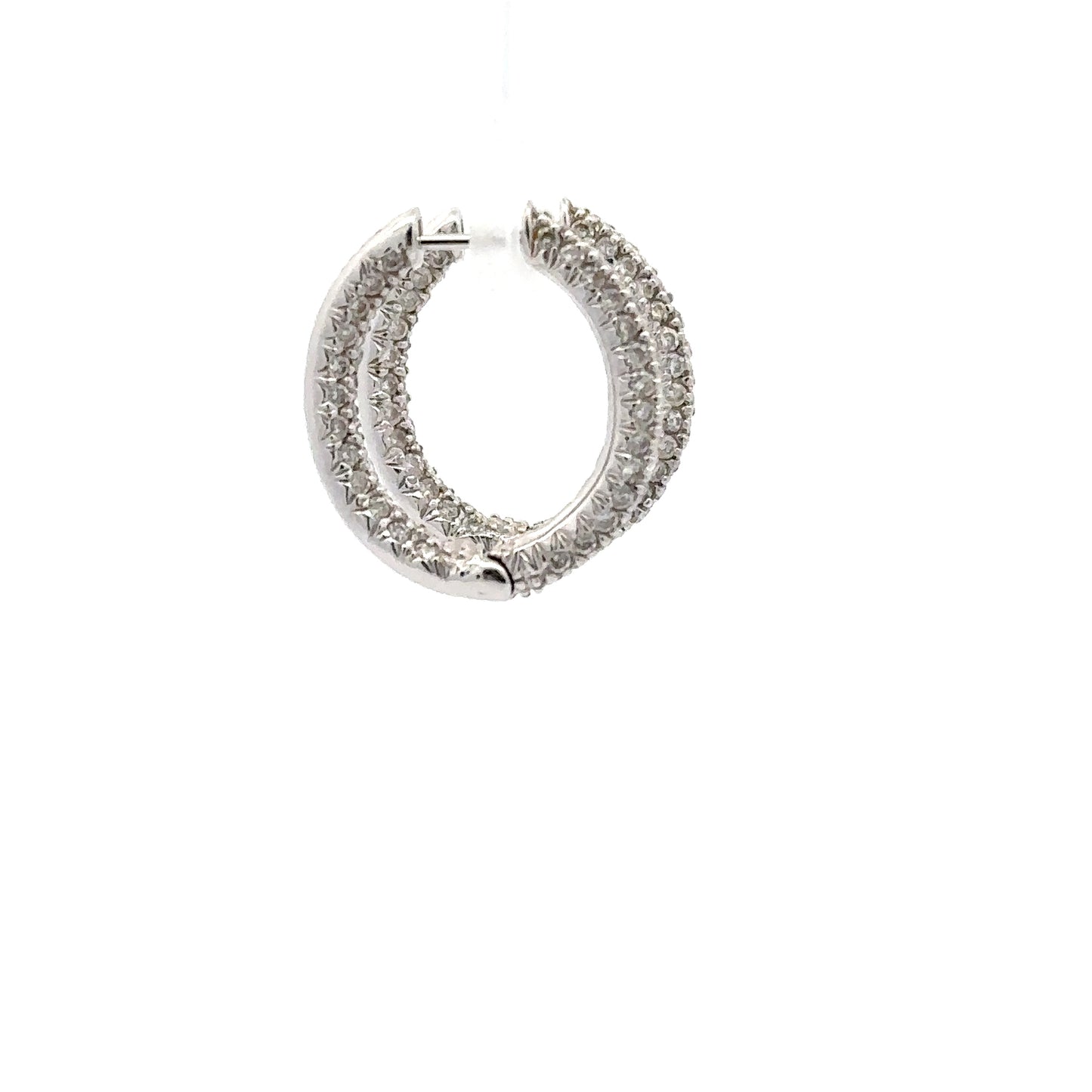1.06 ctw Natural Diamonds Hoop Earrings | 14k White Gold