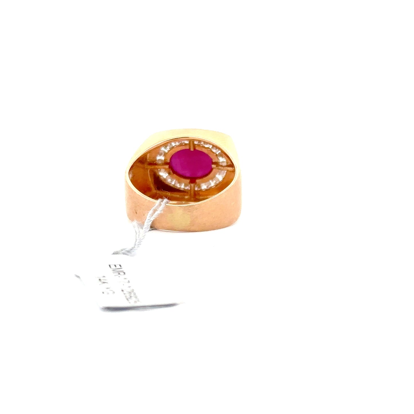 2.50ct Natural Oval Ruby Center & 0.65ct Natural Side Diamonds Ring | 14K YG