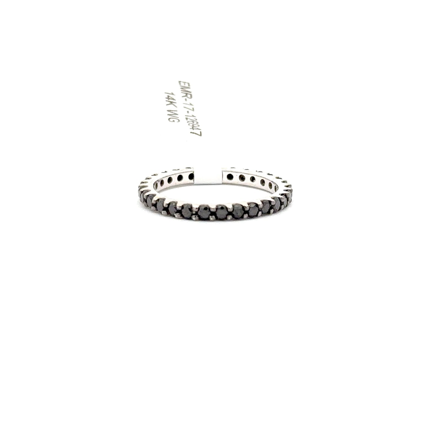 14K WHITE GOLD | 1.02 NATURAL BLACK DIAMONDS BAND.