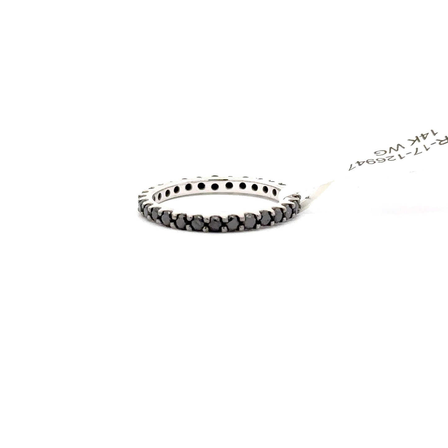 14K WHITE GOLD | 1.02 NATURAL BLACK DIAMONDS BAND.