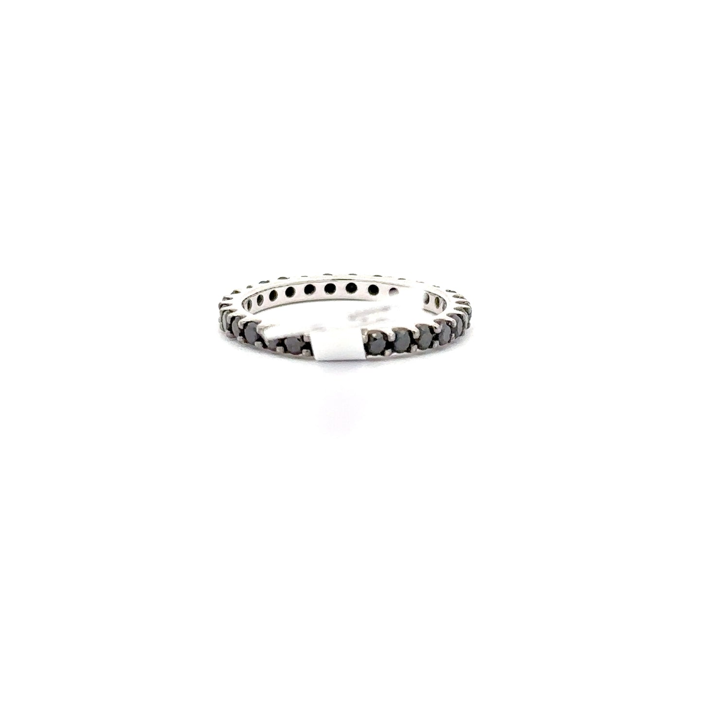 14K WHITE GOLD | 1.02 NATURAL BLACK DIAMONDS BAND.