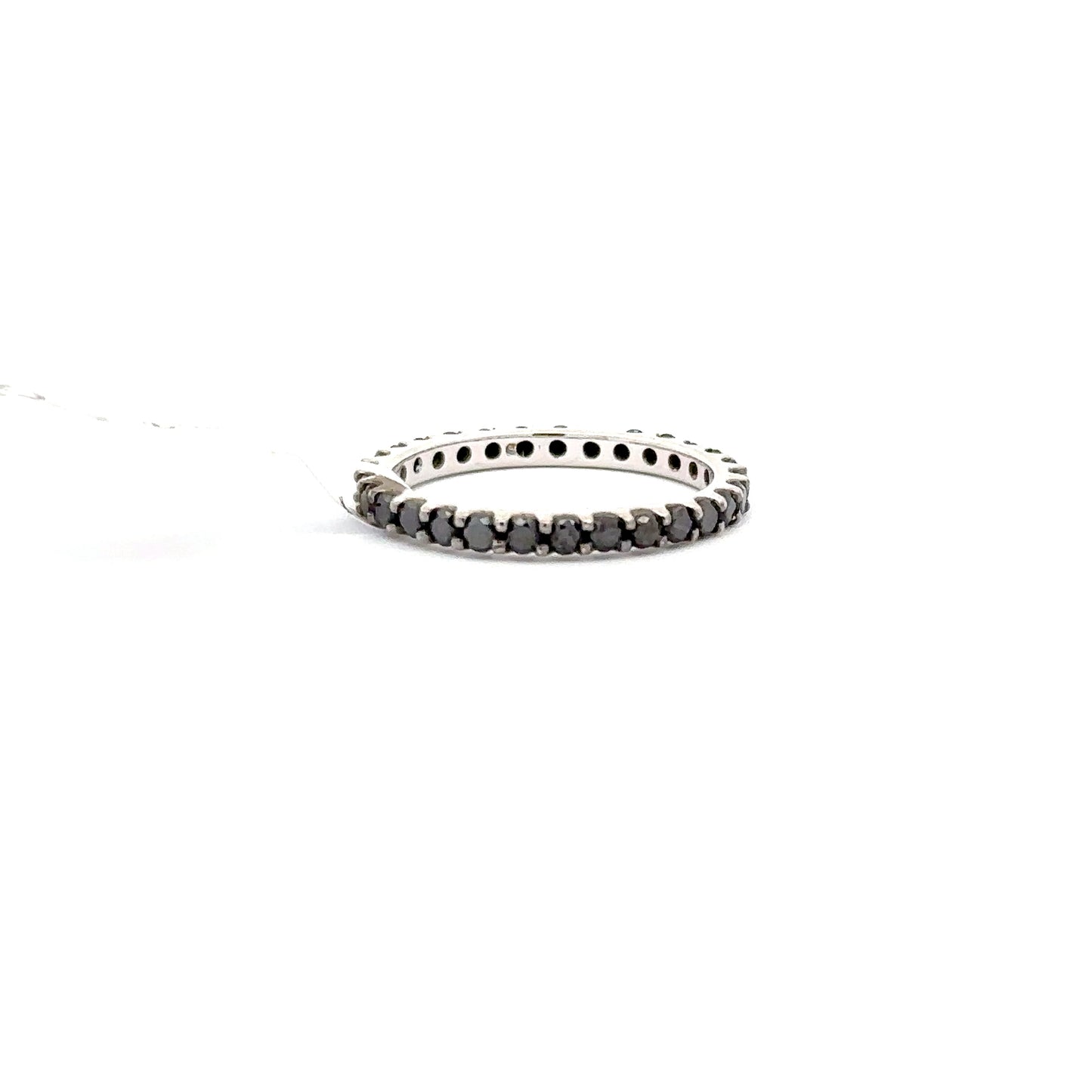 14K WHITE GOLD | 1.02 NATURAL BLACK DIAMONDS BAND.