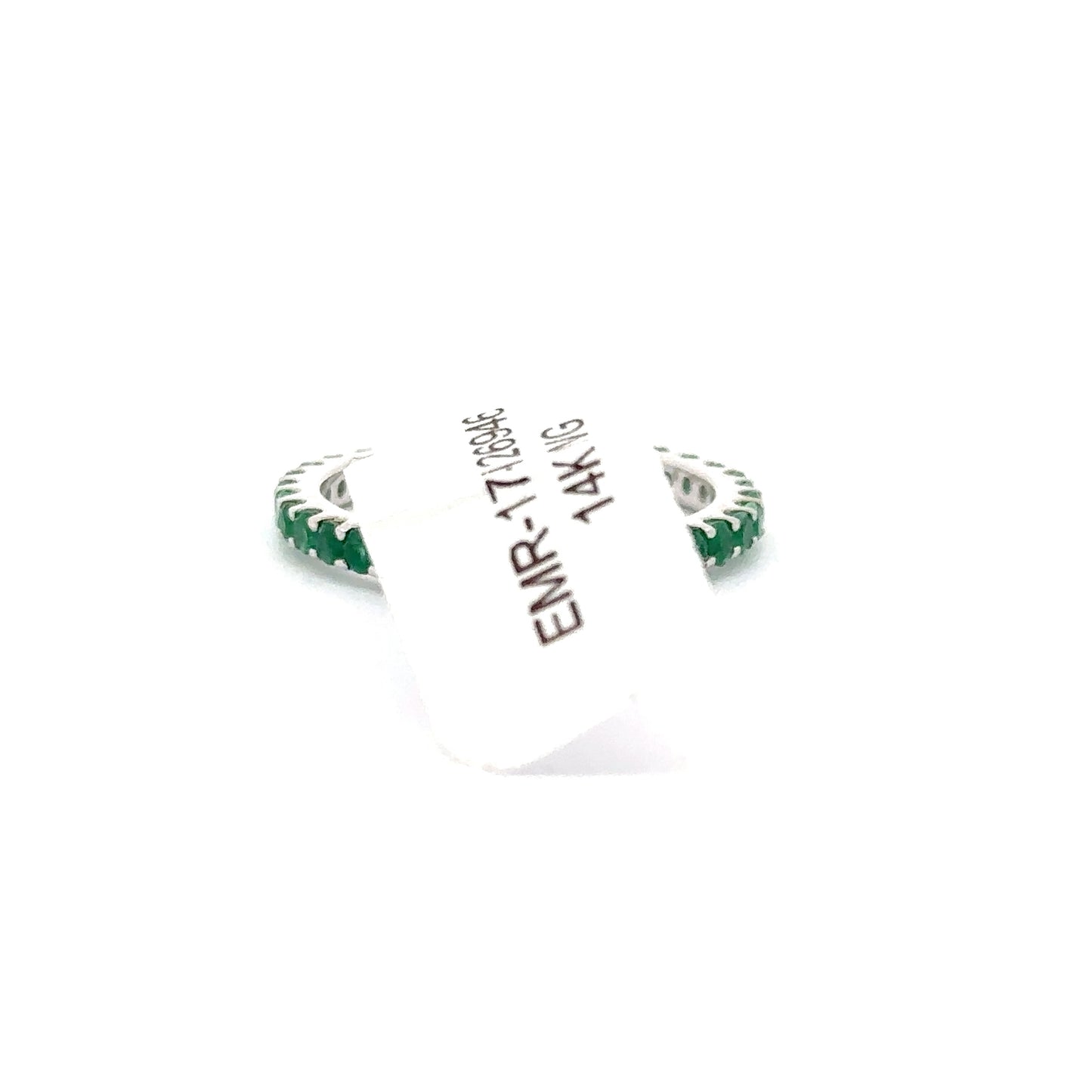 14K WHITE GOLD | 1.02 CTW NATURAL EMERALD BAND.