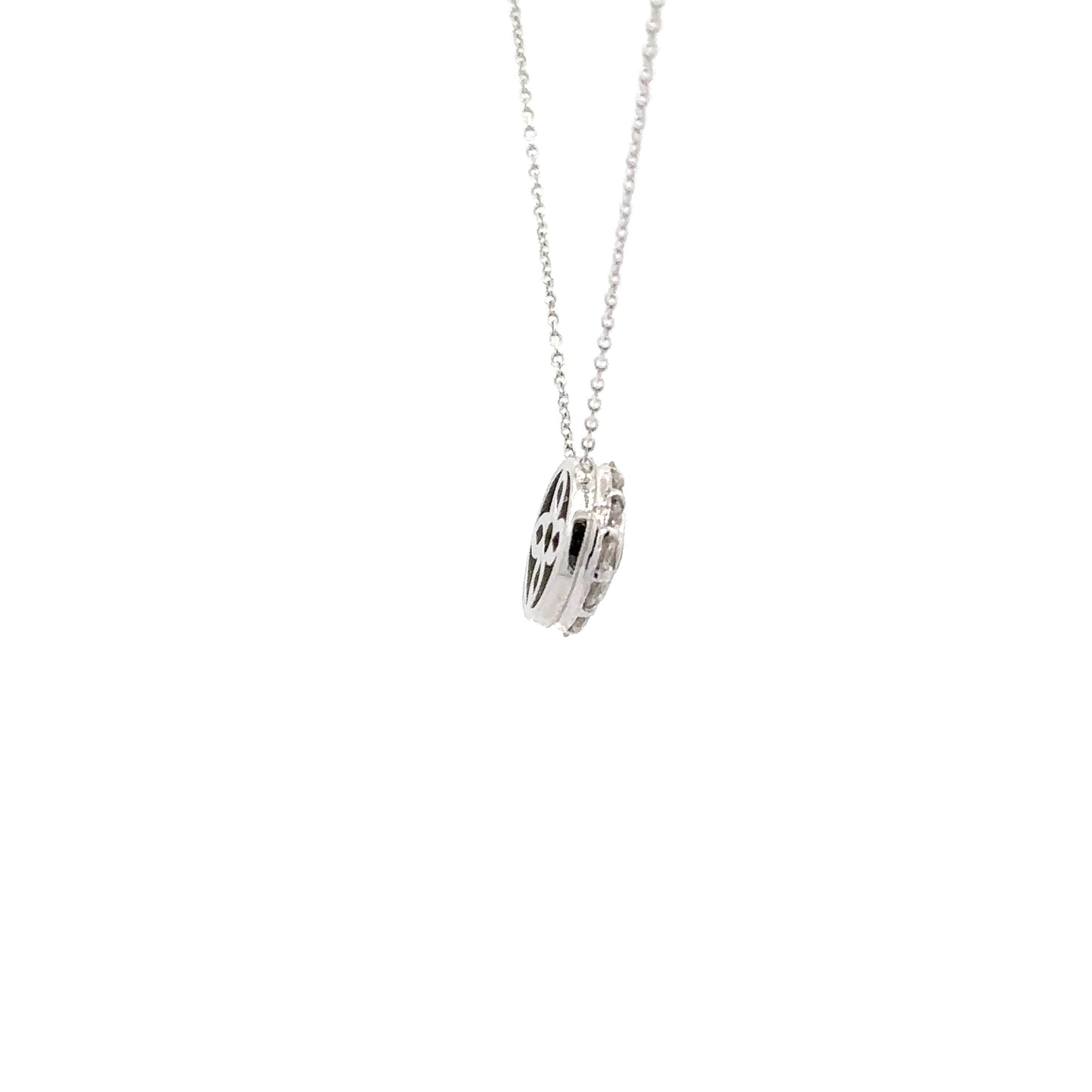 0.65 ct Natural Blue Sapphire Necklace | 0.45 ct Natural Diamonds | 14k White Gold