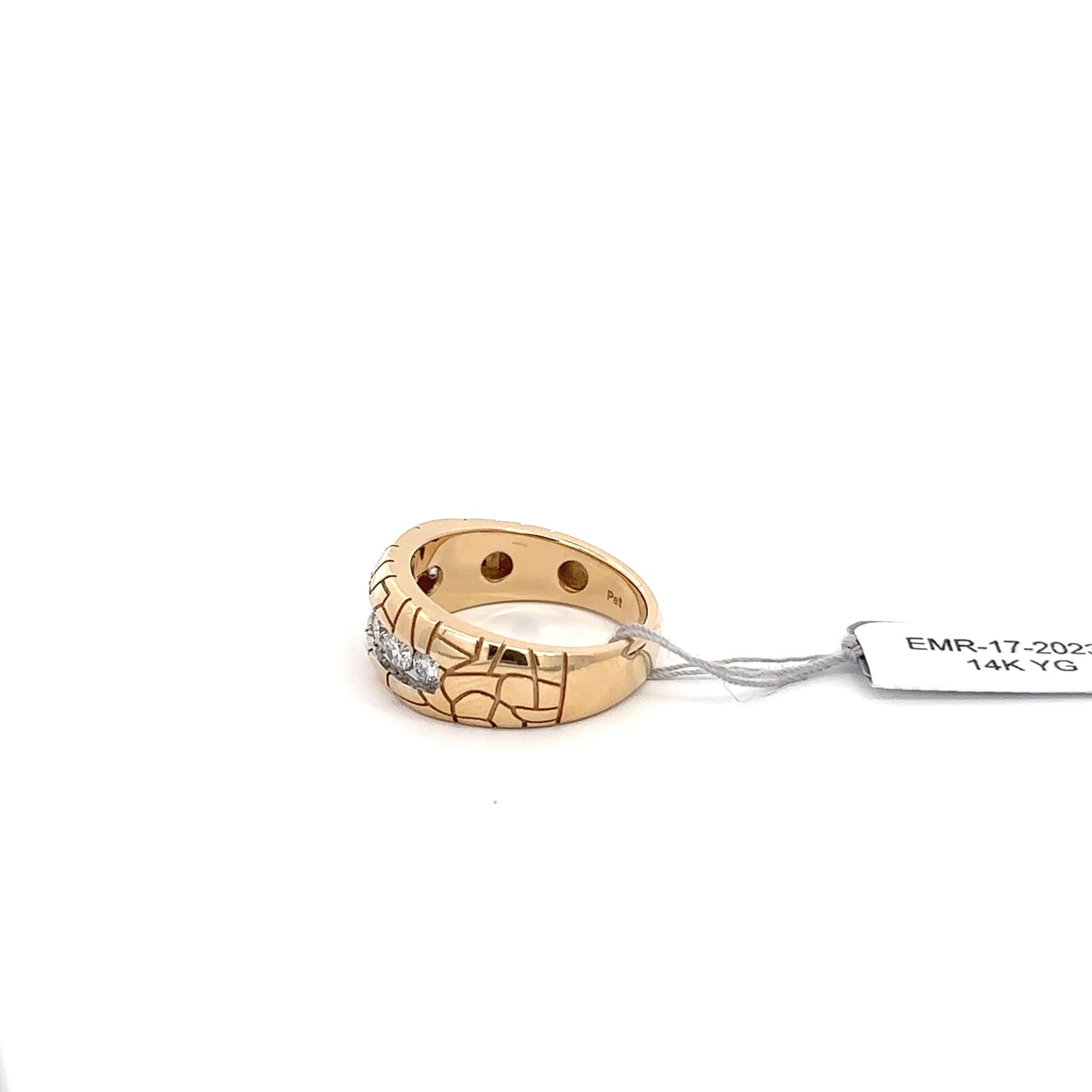 14k Men’s YG Ring with Round Diamonds