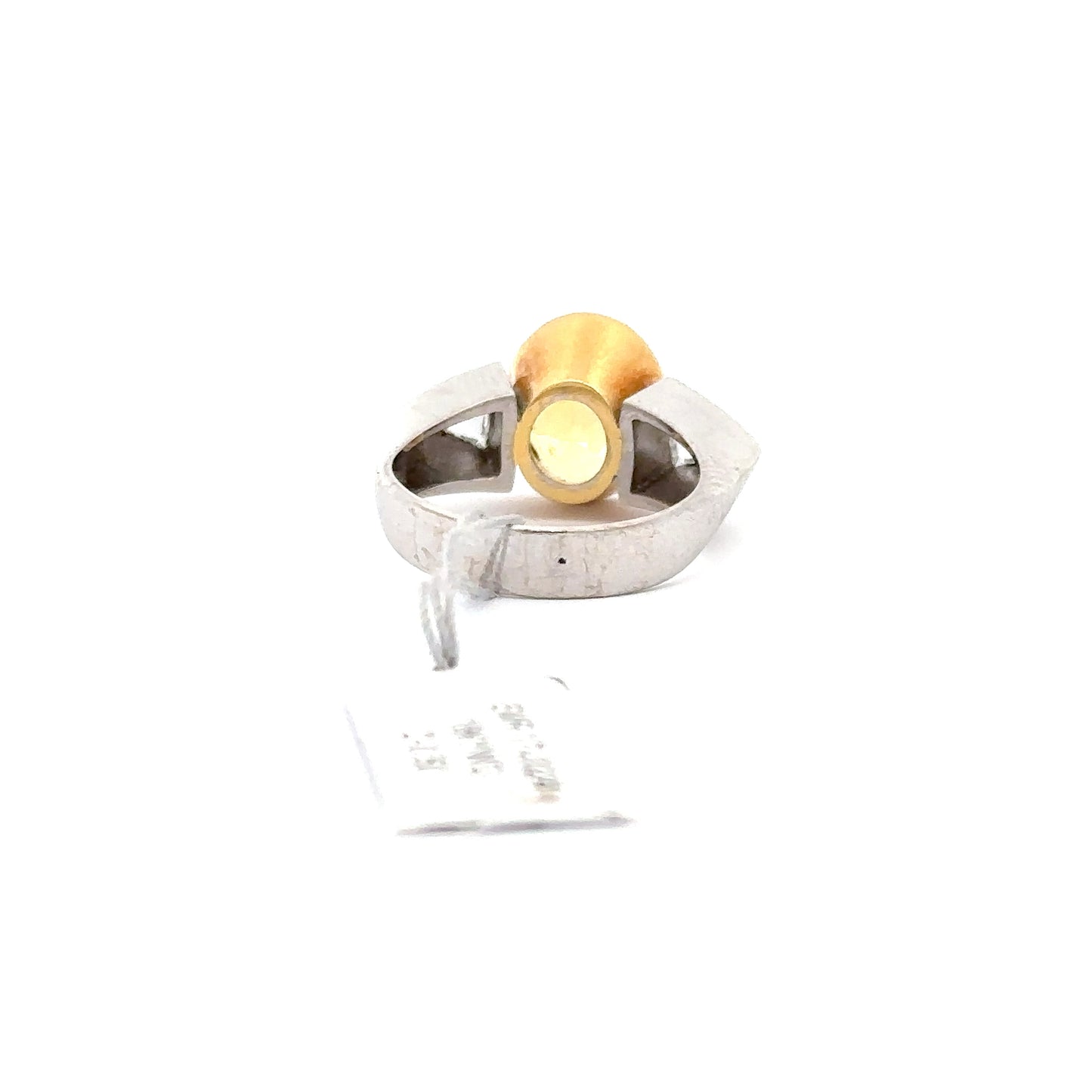 4.00ct Natural Oval Yellow Sapphire & 0.50ct Natural Trillon-cut Diamonds Ring | 18K YWG