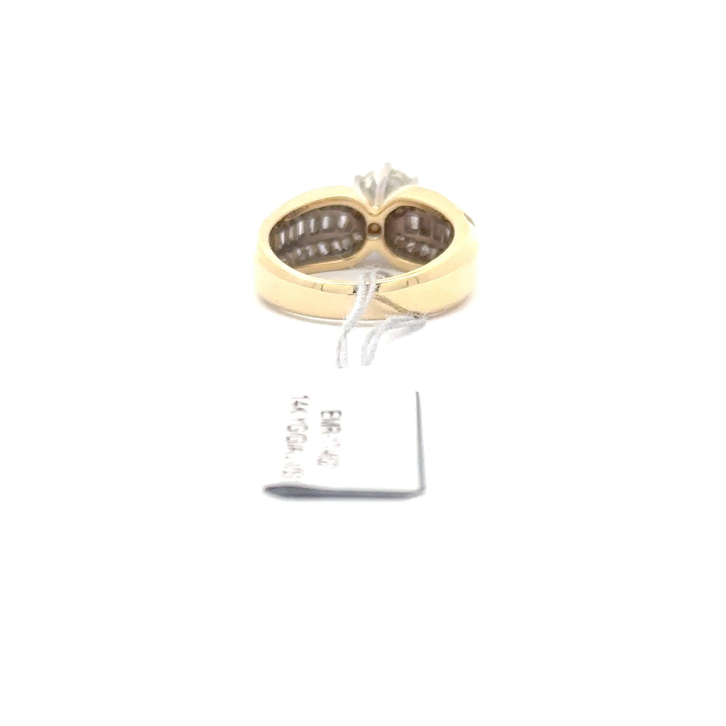14K Yellow Gold Round Shape Diamond Engagement Ring