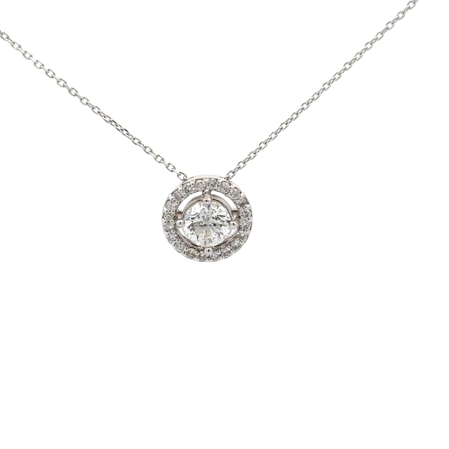 0.51 ct Natural Center Diamond | 0.12 ctw Natural Side Diamonds | 14k White Gold.