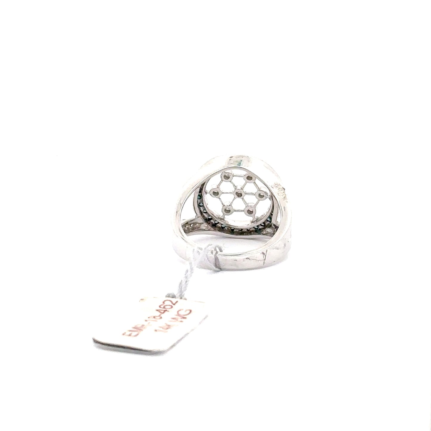 14K White Gold | 0.29 ct Natural Diamond | 0.35 ct Natural Blue Diamonds.