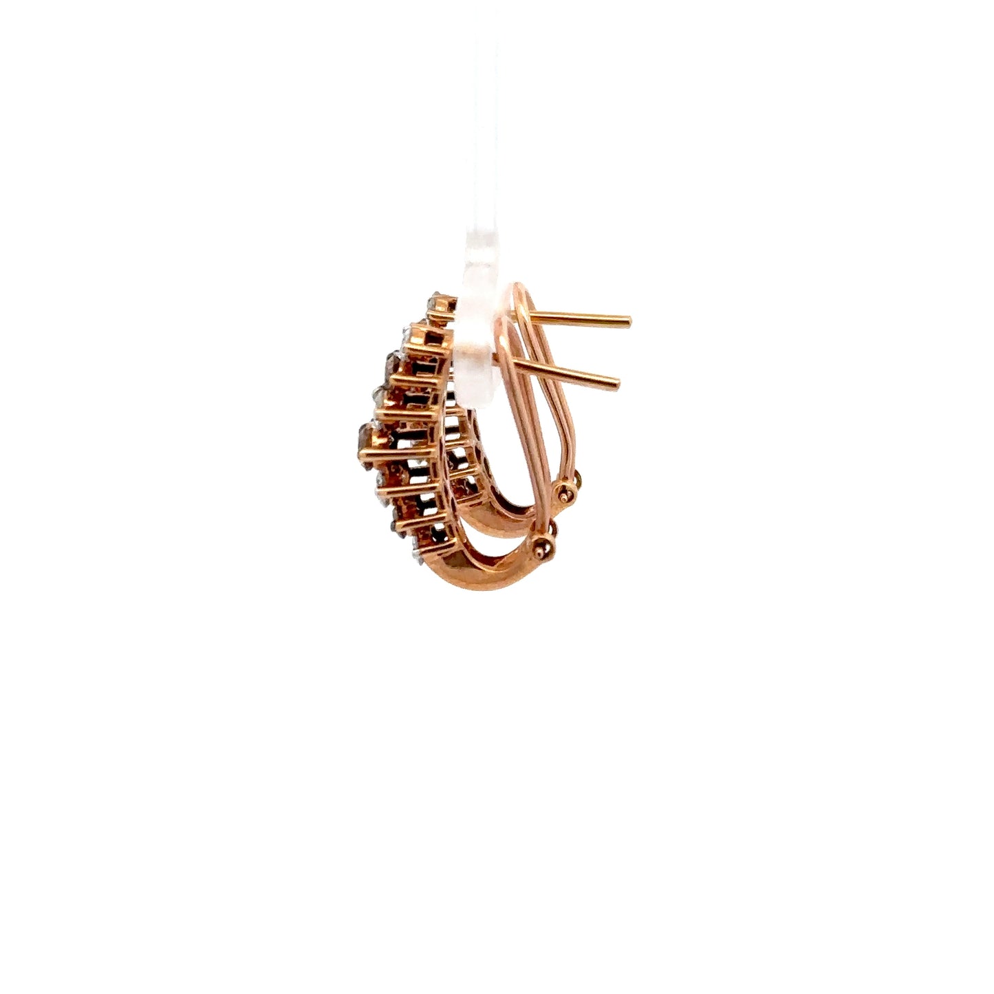 2.01 ctw Natural Chocolate Diamonds & Natural Diamonds Earrings | 14k Rose Gold