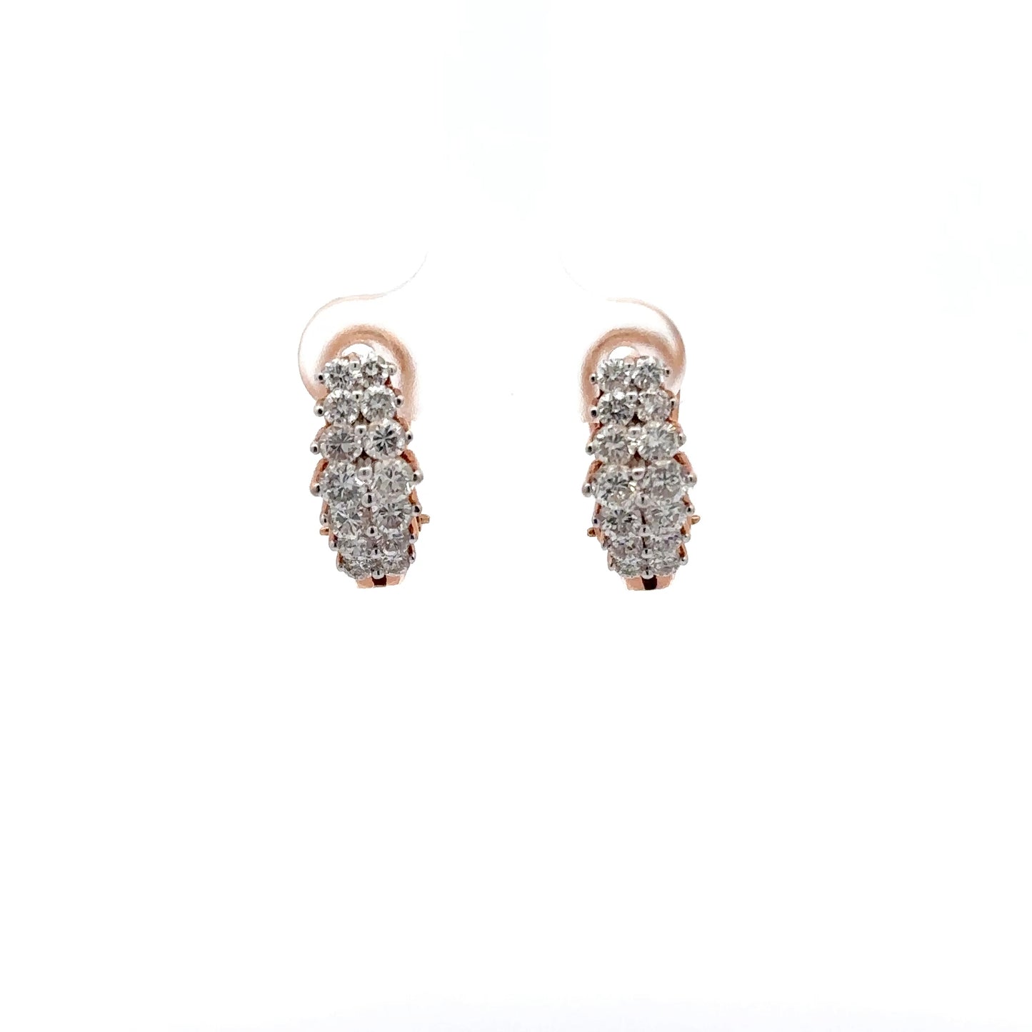2.00 ctw Natural Diamonds Earrings | 14k Rose Gold