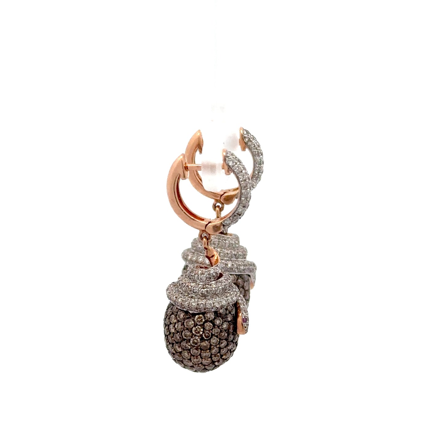 3.72 ct Natural Chocolate Diamonds | 1.94 ct Natural Diamonds | 14k Rose Gold.